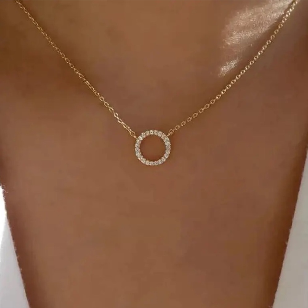 Gold Filled Circle CZ Entirety Necklace